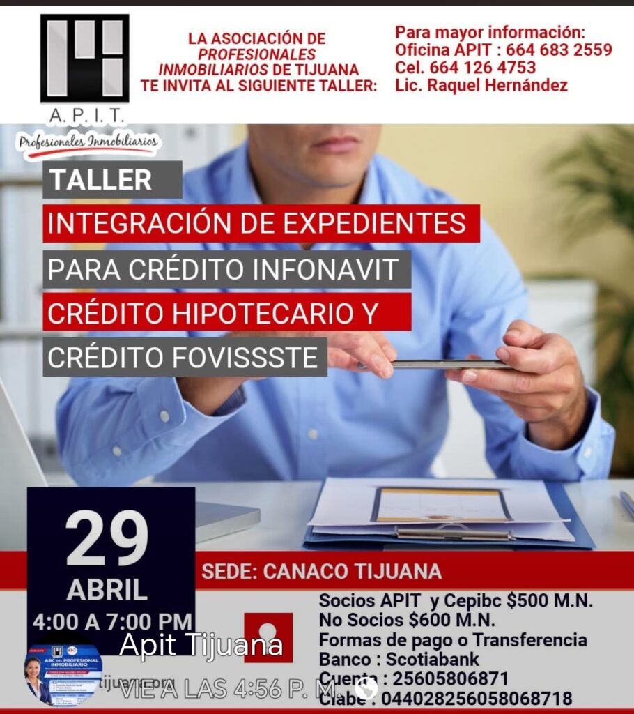 Taller PRESENCIAL: Integración de Expedientes para Crédito de Vivienda